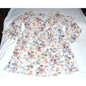 Umgee Women's Regular White Floral The Alice Dress Size L Summer Boho